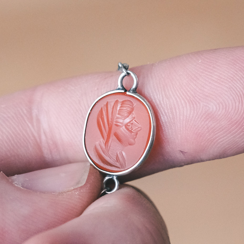 Victorian Neoclassical Intaglios Guard Chain - Lost Owl Jewelry