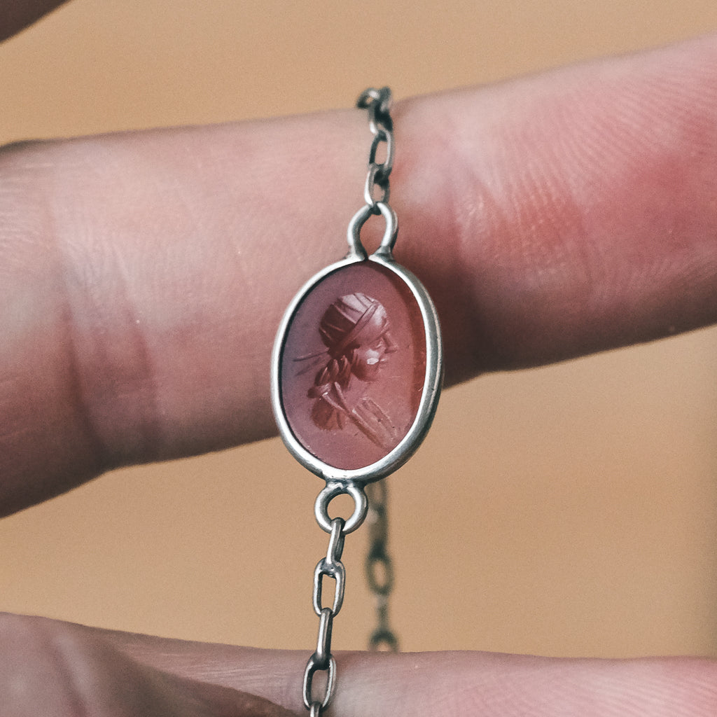 Victorian Neoclassical Intaglios Guard Chain - Lost Owl Jewelry