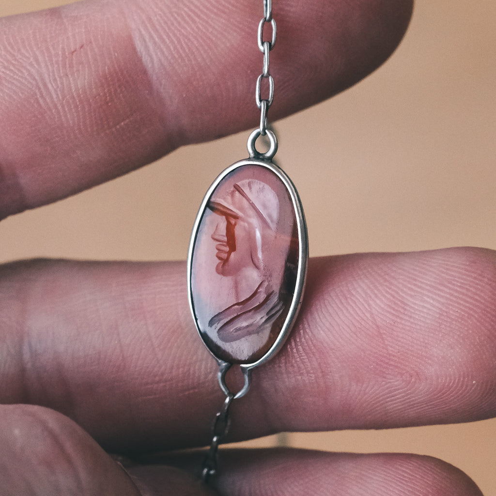 Victorian Neoclassical Intaglios Guard Chain - Lost Owl Jewelry