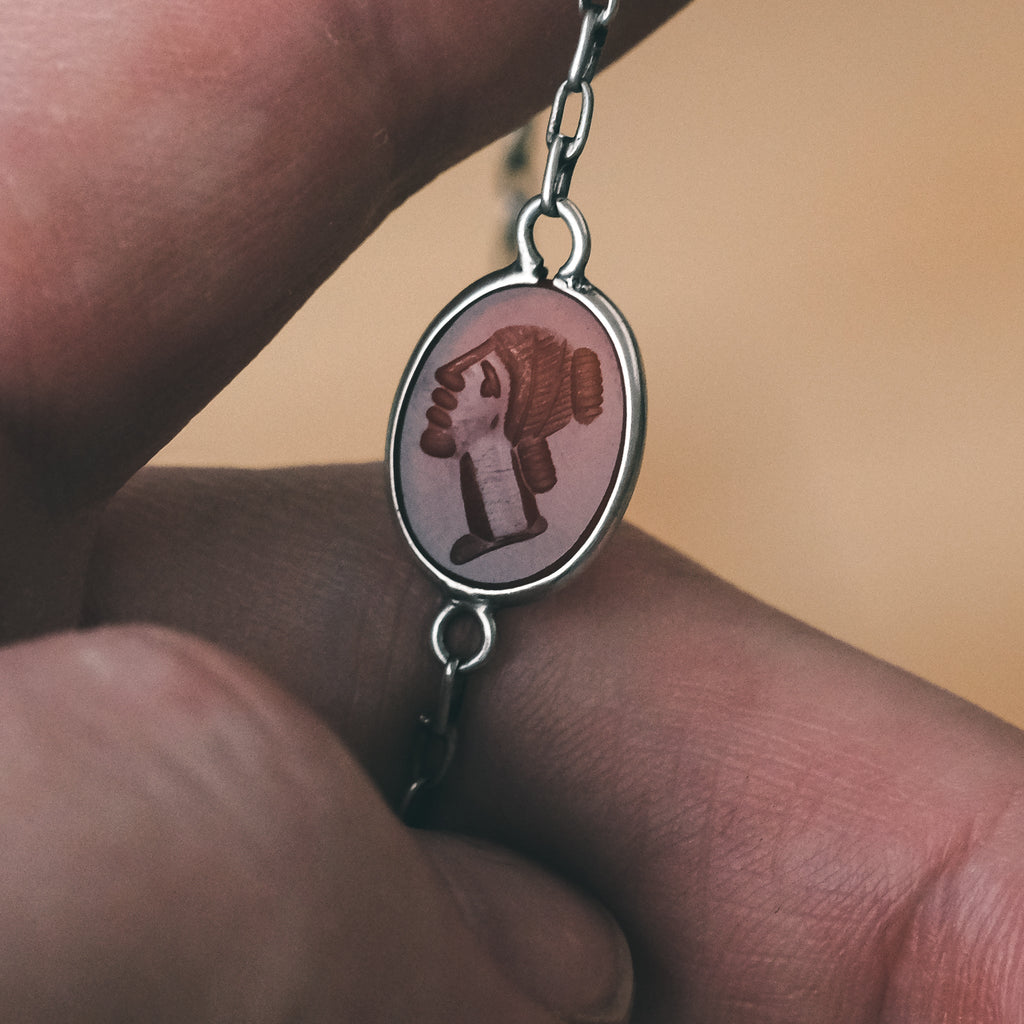 Victorian Neoclassical Intaglios Guard Chain - Lost Owl Jewelry