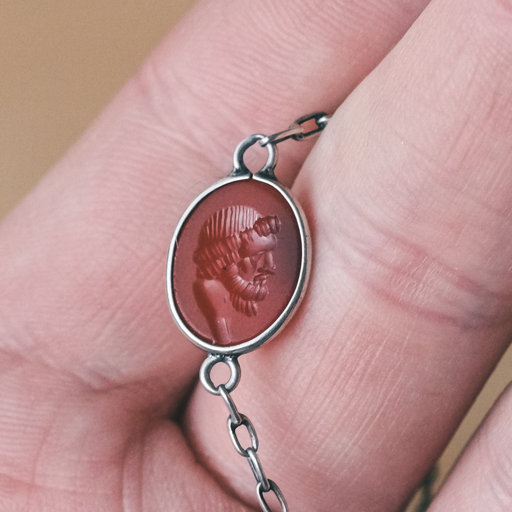 Victorian Neoclassical Intaglios Guard Chain - Lost Owl Jewelry