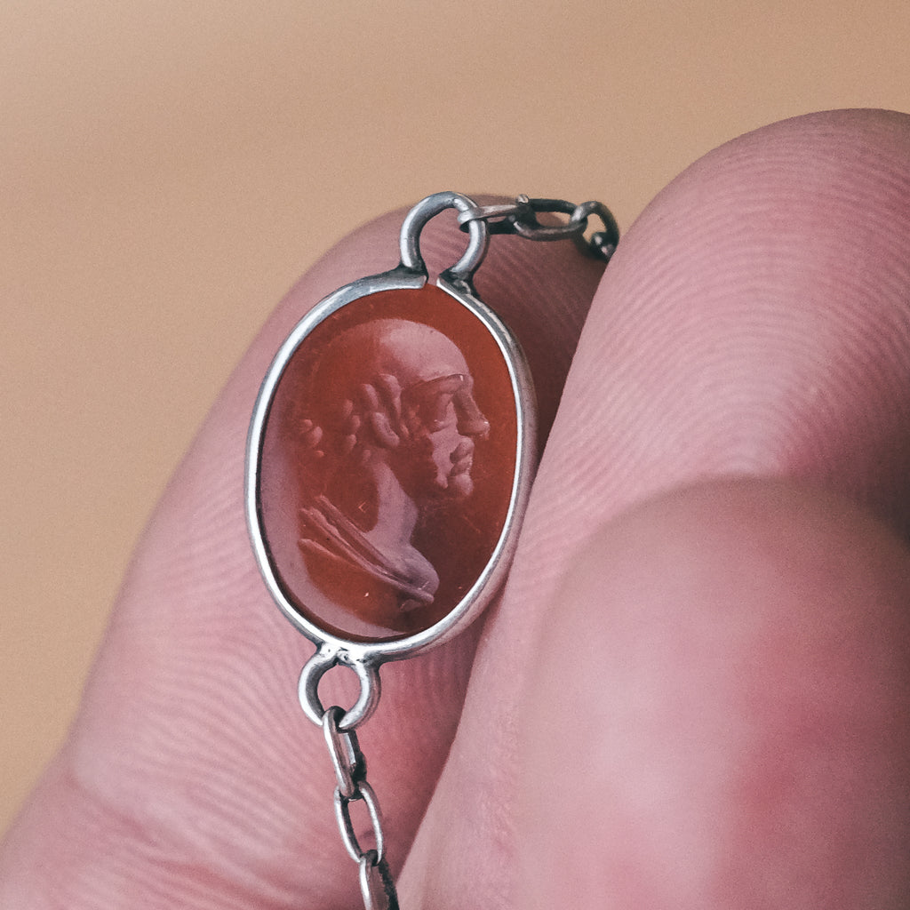 Victorian Neoclassical Intaglios Guard Chain - Lost Owl Jewelry