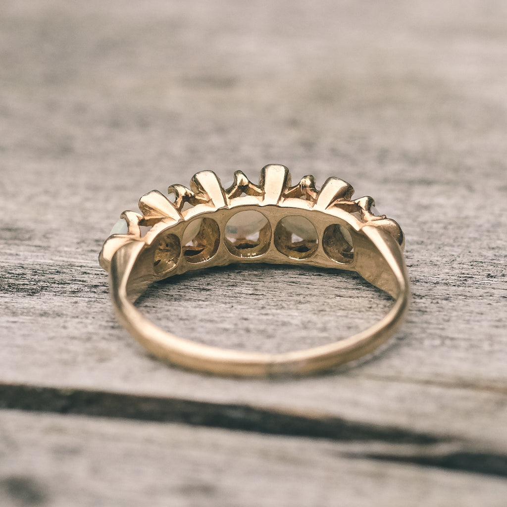 Victorian Opal Half-Hoop Ring - Lost Owl Jewelry