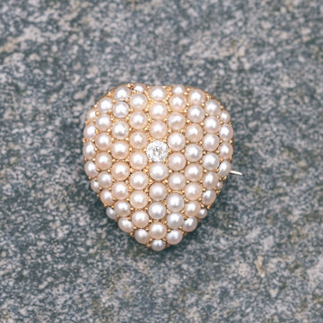 Victorian Pavé Heart Brooch - Lost Owl Jewelry