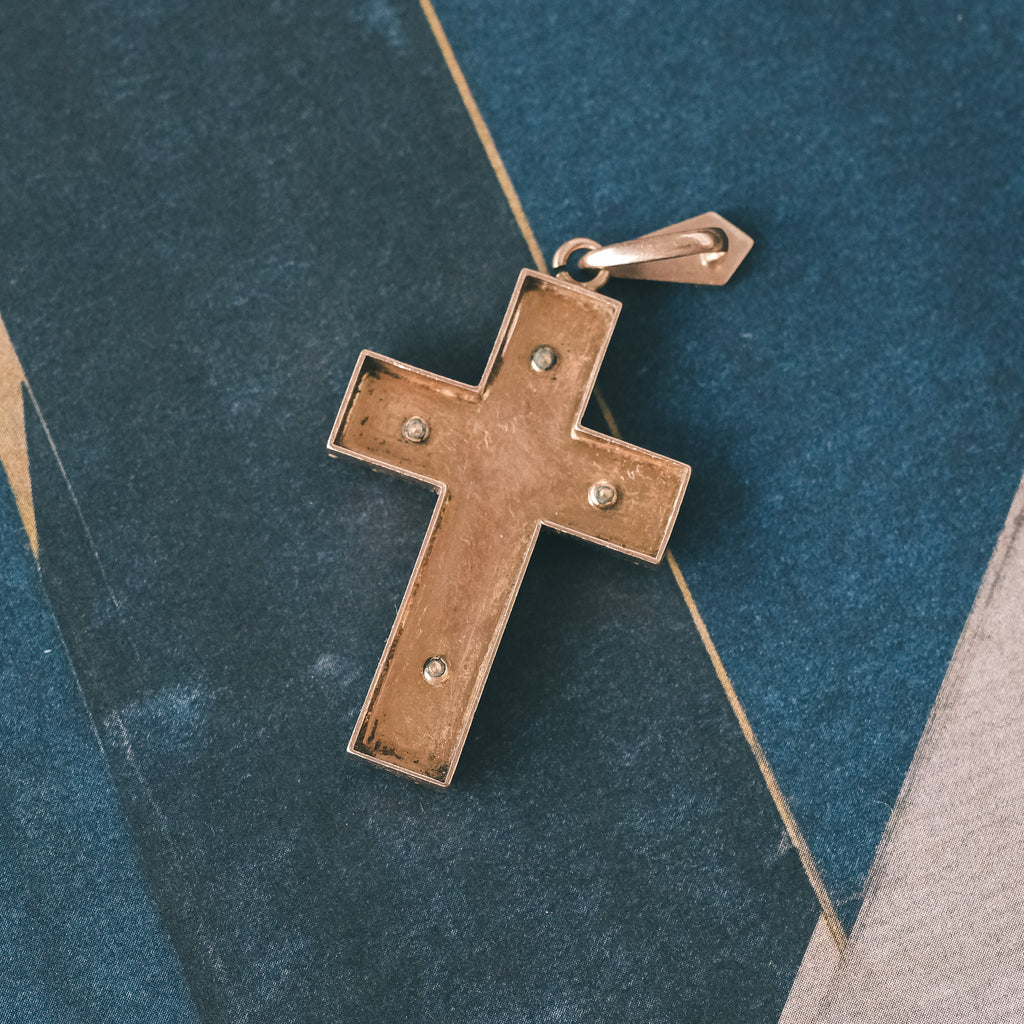 Victorian Pearl Cross Pendant - Lost Owl Jewelry