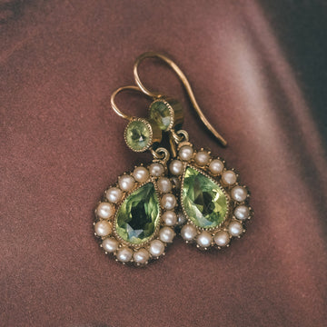 Victorian Peridot Drop Earrings - Lost Owl Jewelry