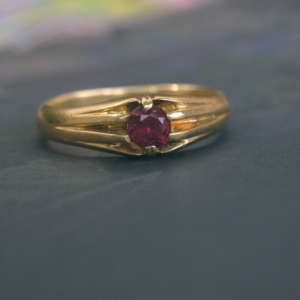 Victorian Ruby Belcher Ring - Lost Owl Jewelry