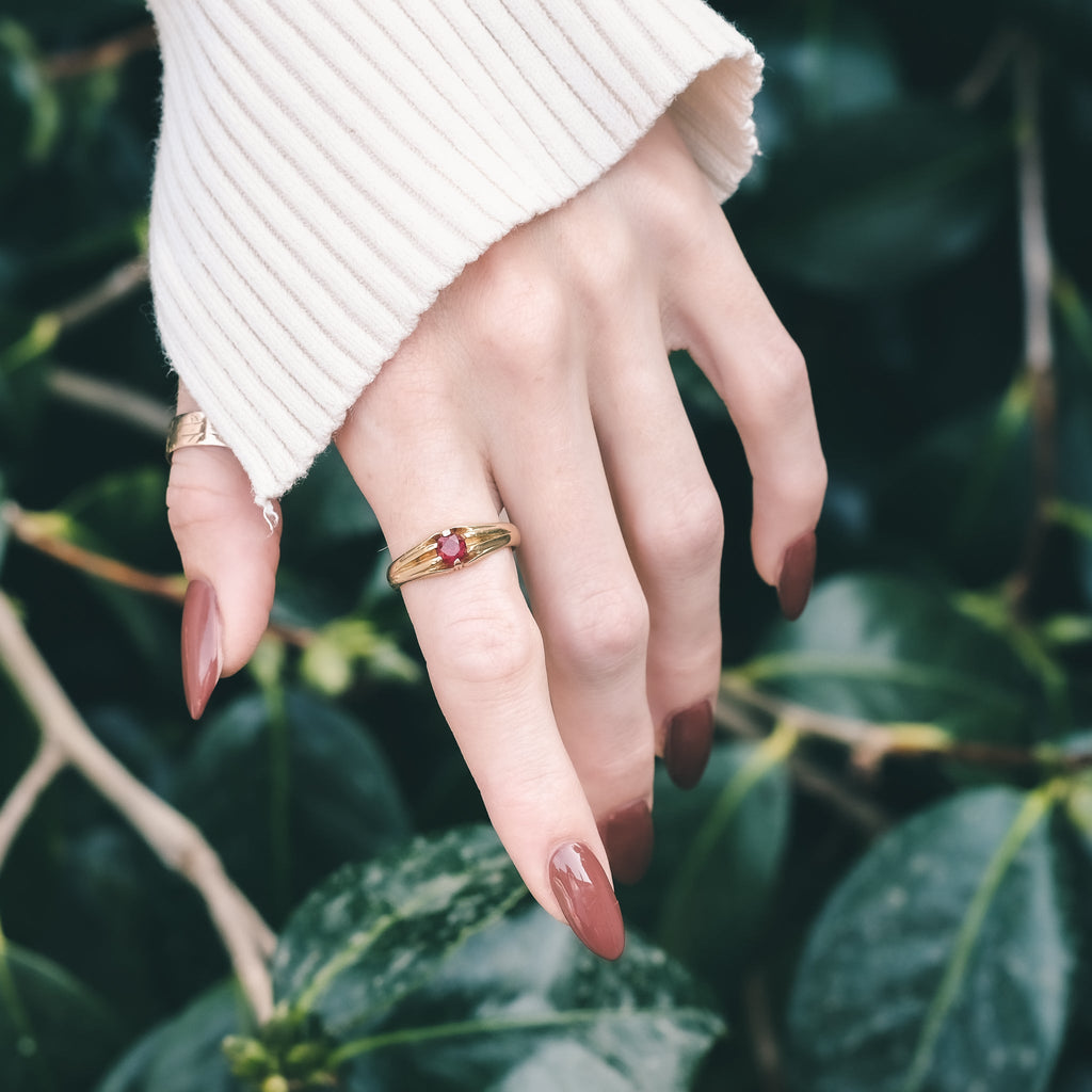 Victorian Ruby Belcher Ring - Lost Owl Jewelry