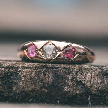 Victorian Ruby & Diamond Gypsy Ring - Lost Owl Jewelry