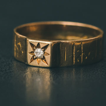 Victorian Star-Set Diamond Cigar Band - Lost Owl Jewelry