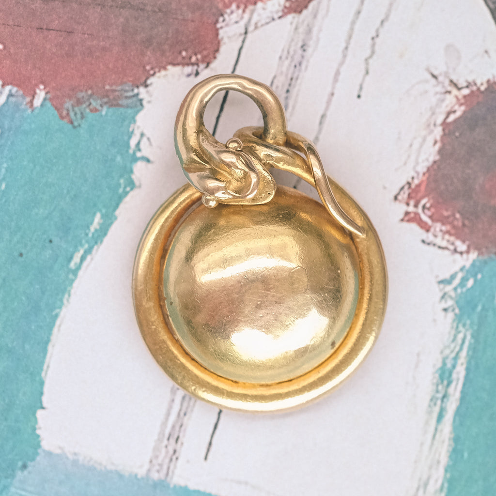 Victorian Sun Snake Locket - Lost Owl Jewelry