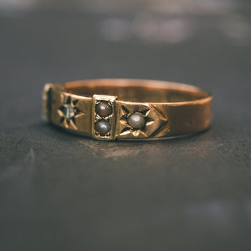 Victorian Sun & Star Buckle Ring - Lost Owl Jewelry