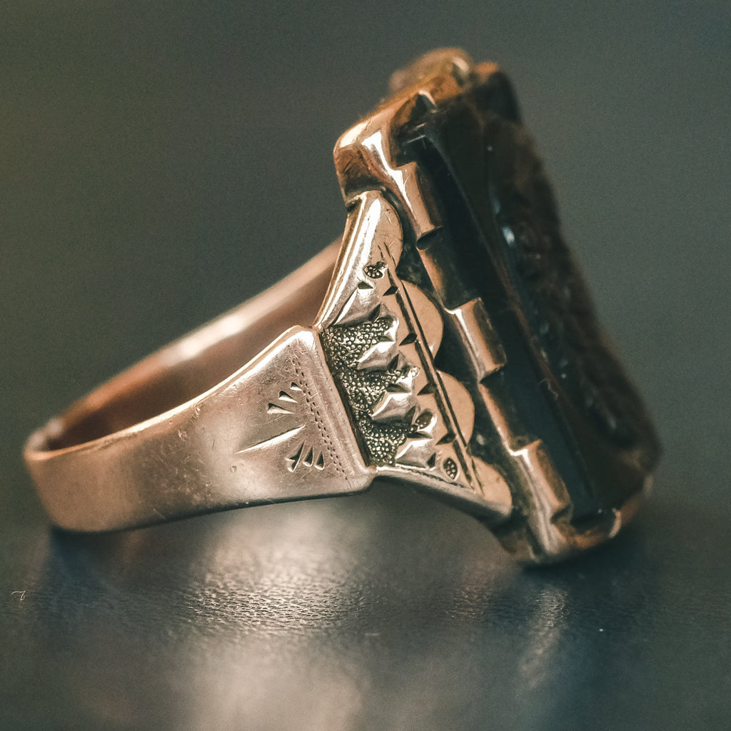 Victorian Tiger's Eye "Flora" Cameo Ring - Lost Owl Jewelry