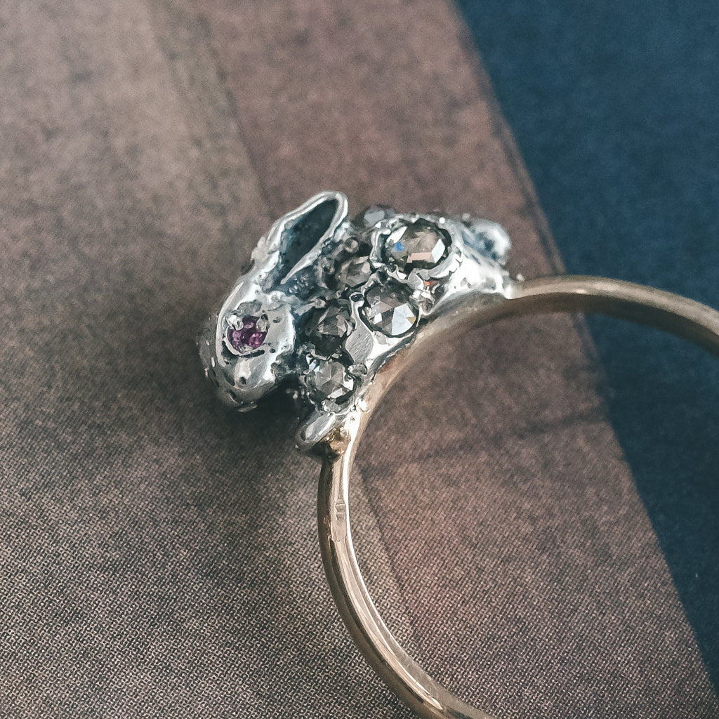 Victorian White Rabbit Ring – Lost Owl Jewelry