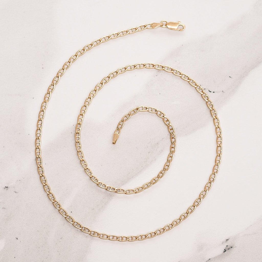 Vintage 18ct Mariner Link Chain - Lost Owl Jewelry