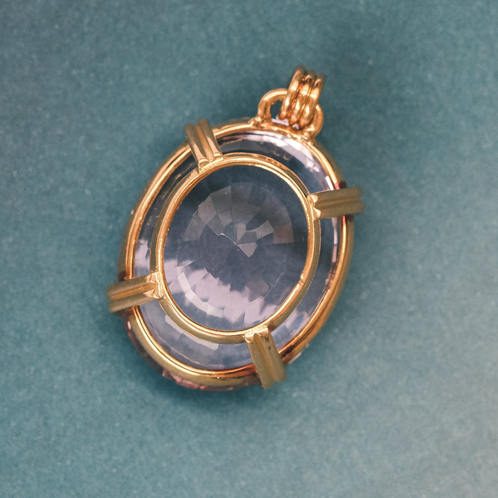 Vintage 50ct Amethyst Pendant - Lost Owl Jewelry