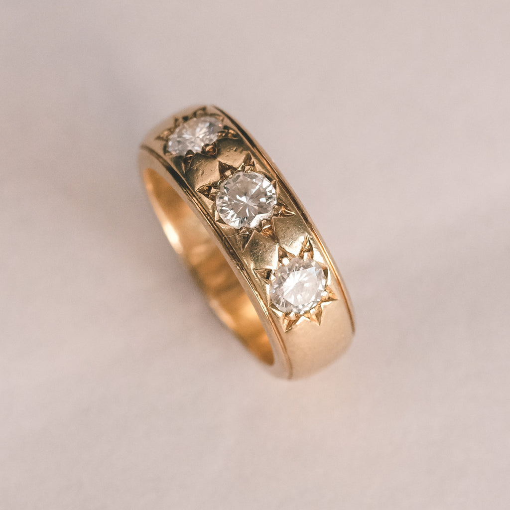 Vintage .75ct Diamond Star Band - Lost Owl Jewelry