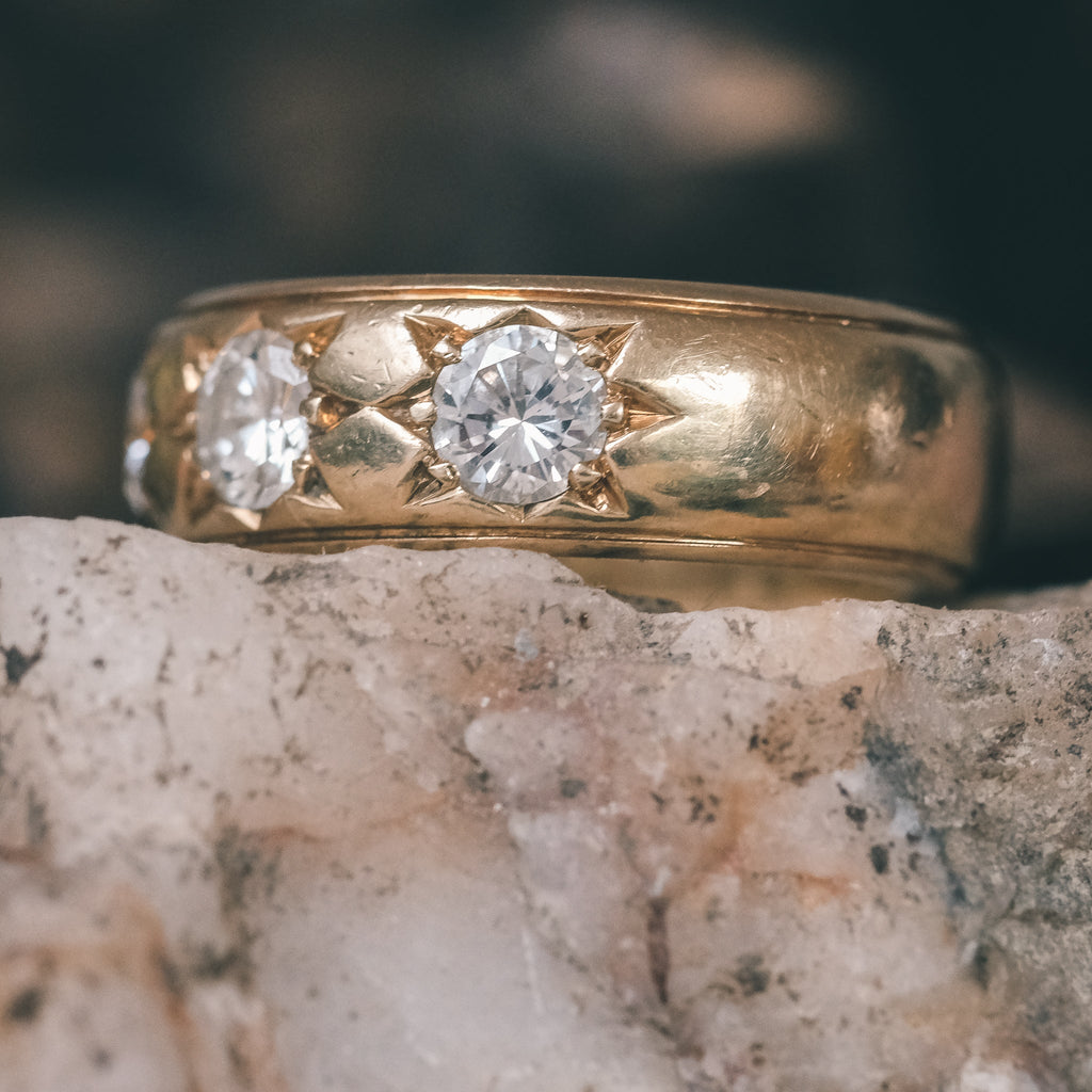 Vintage .75ct Diamond Star Band - Lost Owl Jewelry