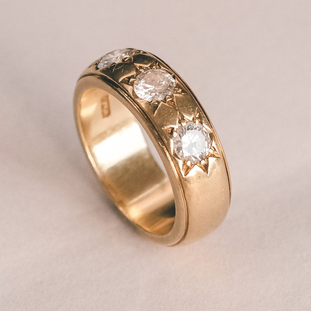 Vintage .75ct Diamond Star Band - Lost Owl Jewelry