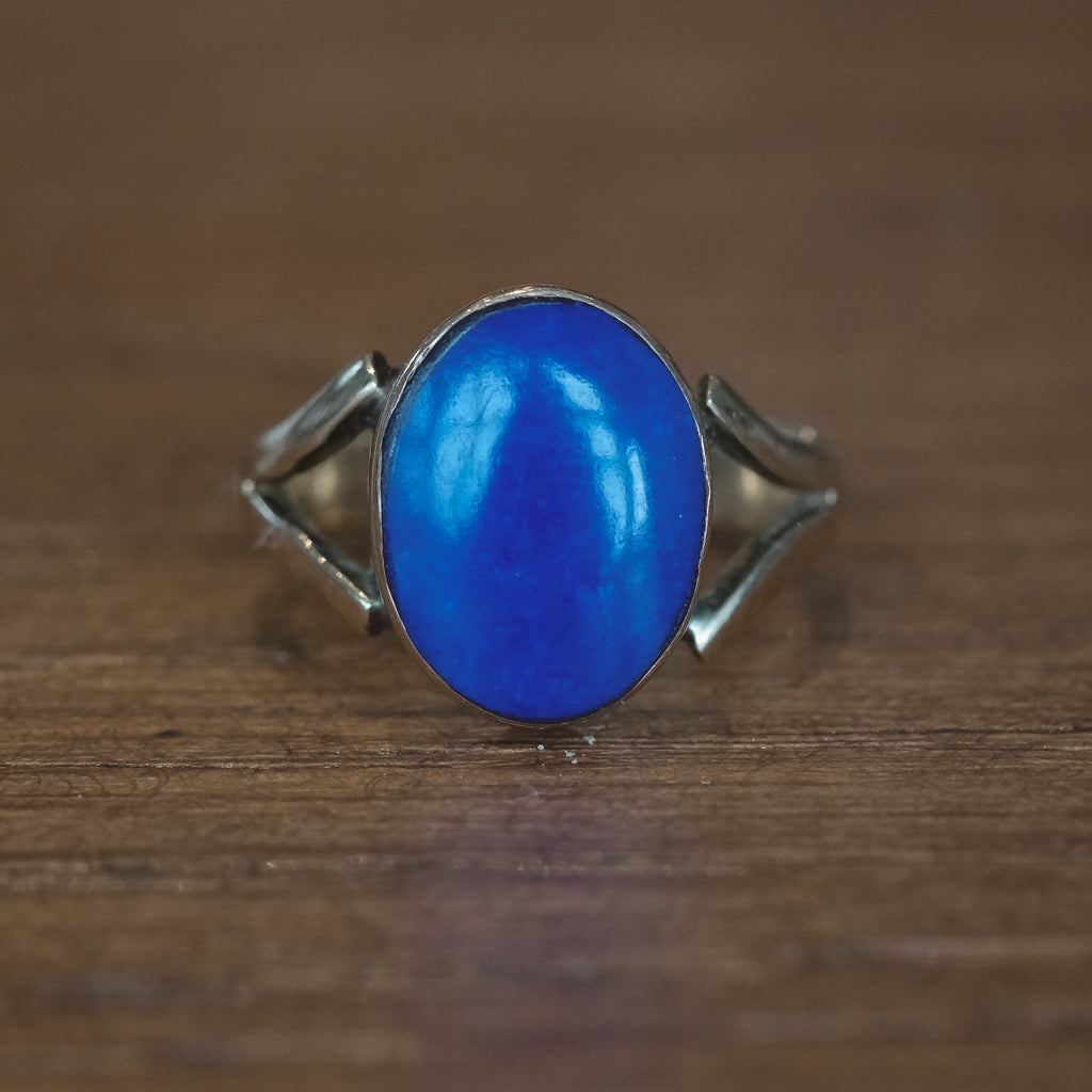 Vintage Blue Signet Ring - Lost Owl Jewelry