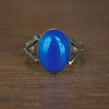 Vintage Blue Signet Ring - Lost Owl Jewelry