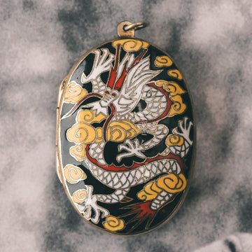 Vintage Chinese Dragon Locket - Lost Owl Jewelry
