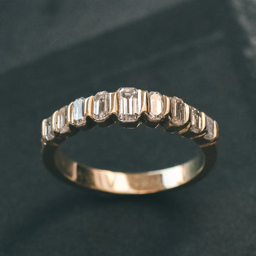 Vintage Diamond Stepped Eternity Ring - Lost Owl Jewelry