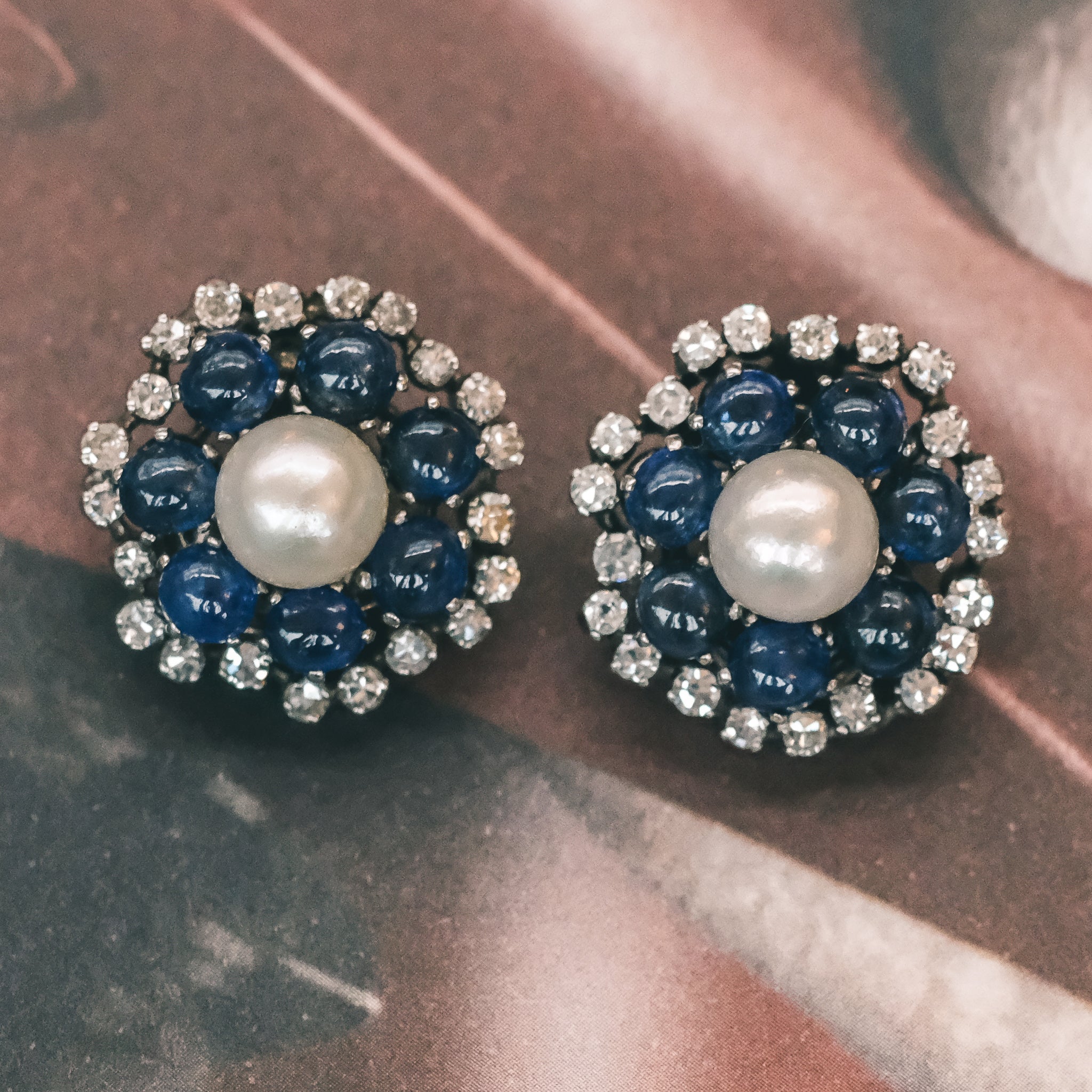 Vintage Flower Cluster Earrings Lost Owl Jewelry