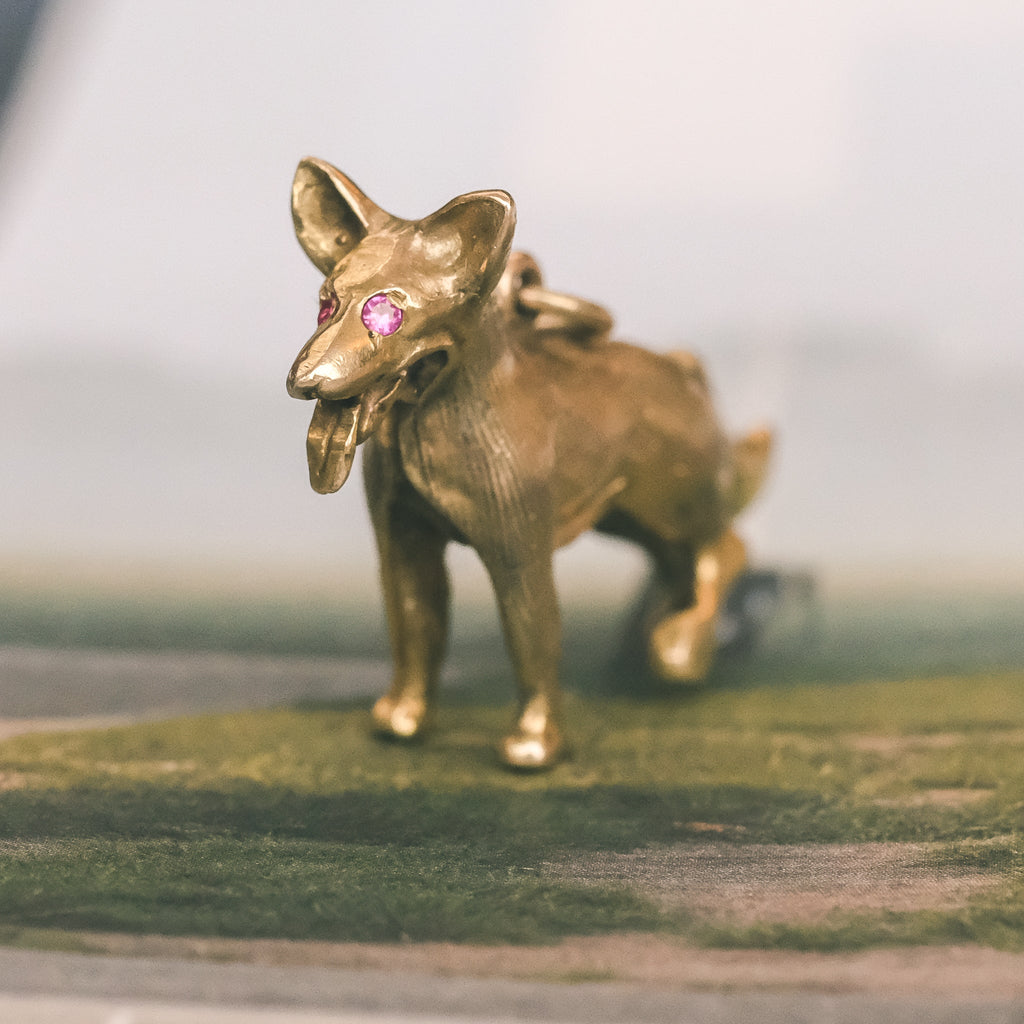 Vintage German Shepherd Charm - Lost Owl Jewelry