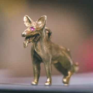 Vintage German Shepherd Charm - Lost Owl Jewelry