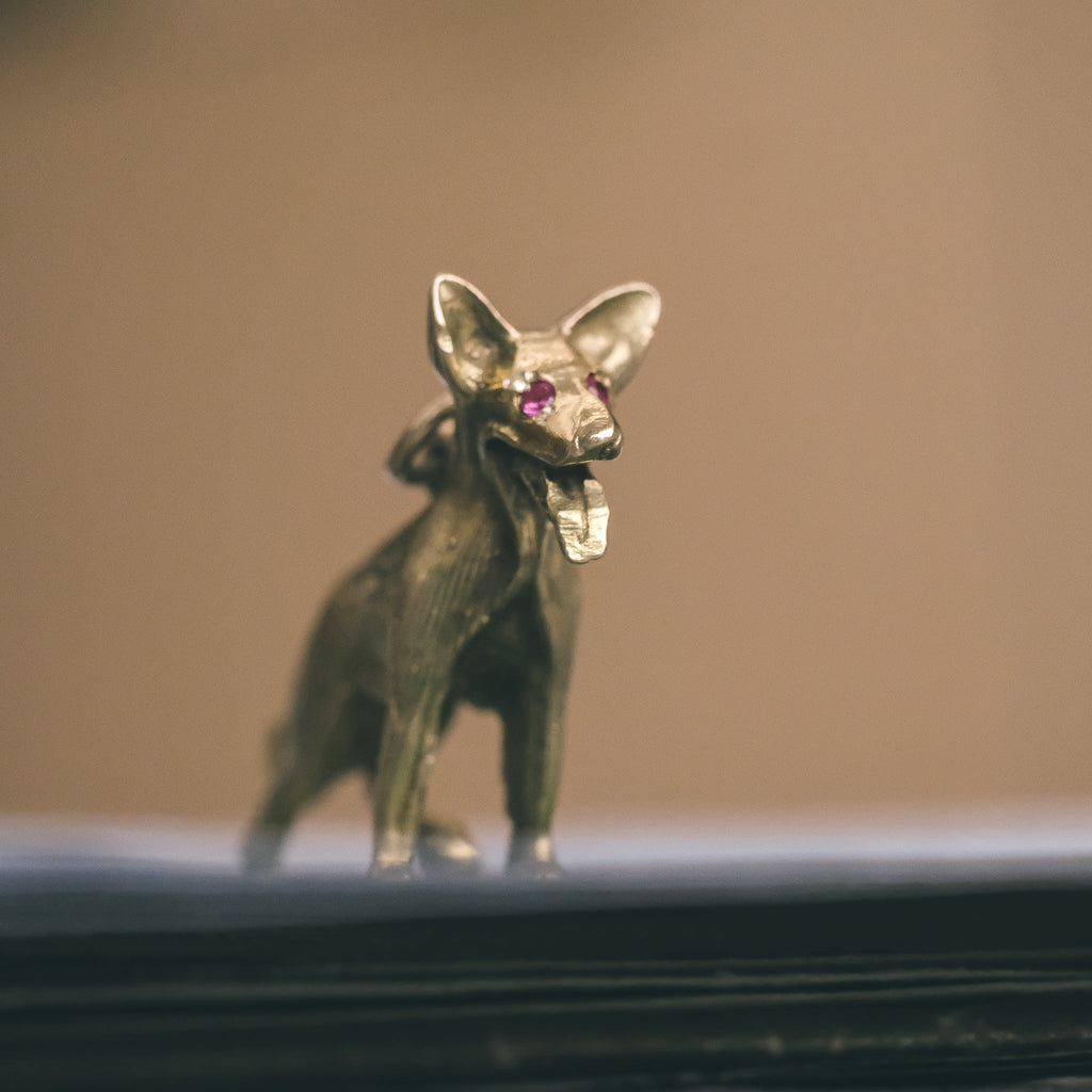 Vintage German Shepherd Charm - Lost Owl Jewelry