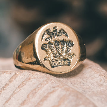 Vintage Heraldic Signet Ring - Lost Owl Jewelry
