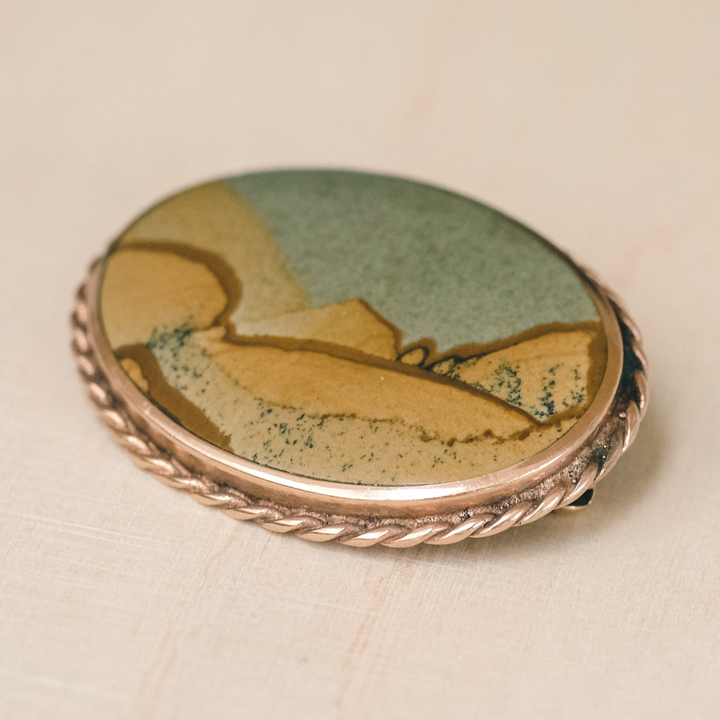 Vintage Landscape Agate Brooch - Lost Owl Jewelry