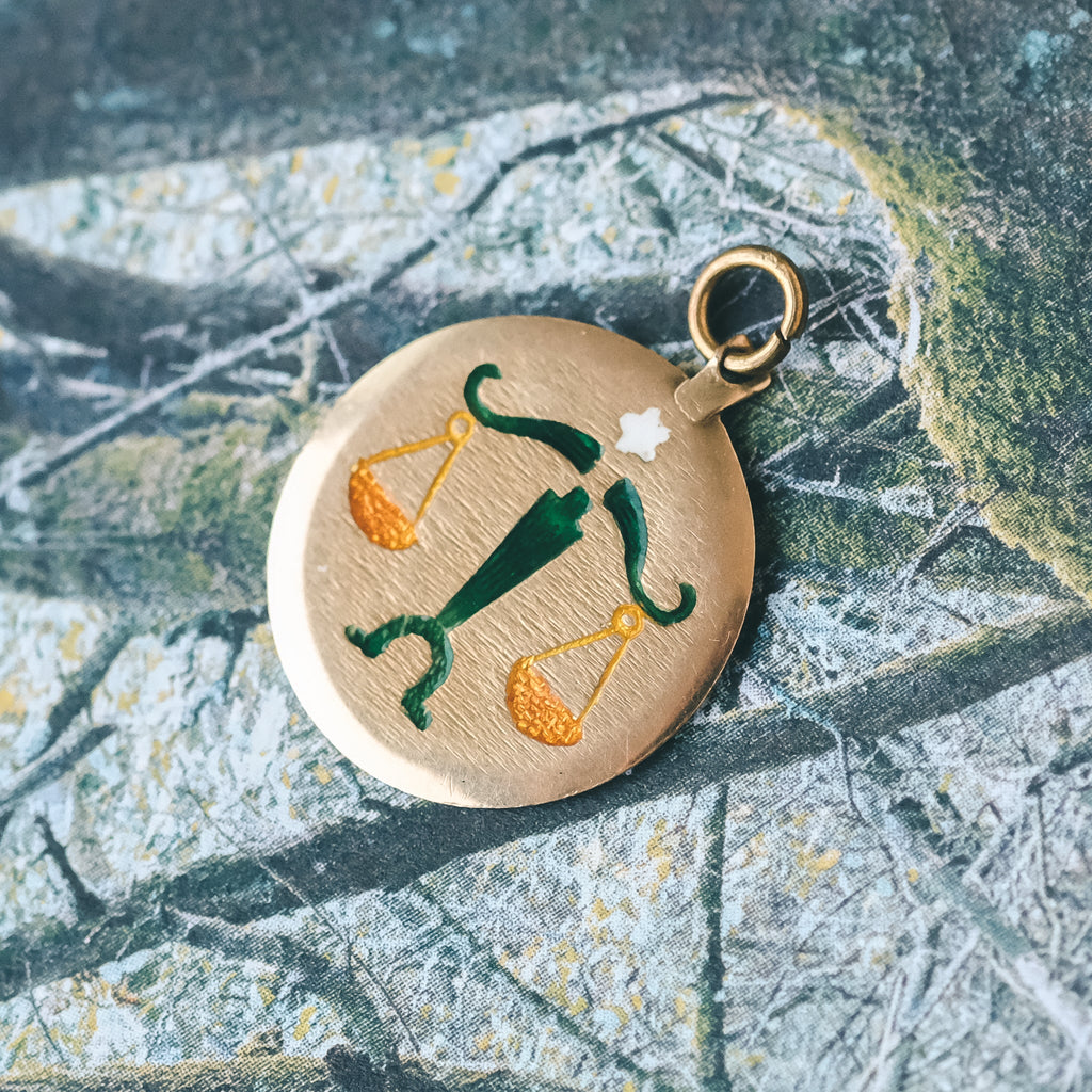 Vintage Libra Pendant - Lost Owl Jewelry