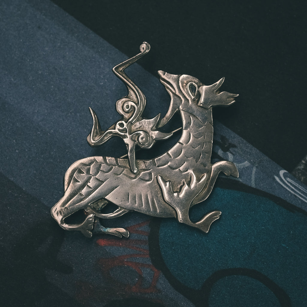 Vintage 'Maeshowe Dragon' Brooch - Lost Owl Jewelry