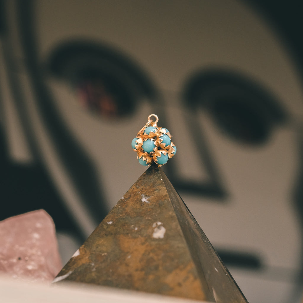 Vintage Turquoise Sputnik Pendant - Lost Owl Jewelry