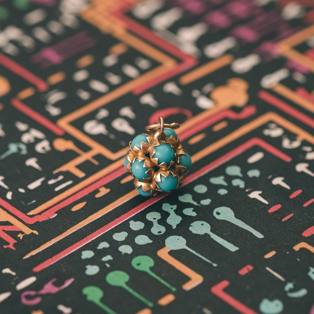 Vintage Turquoise Sputnik Pendant - Lost Owl Jewelry