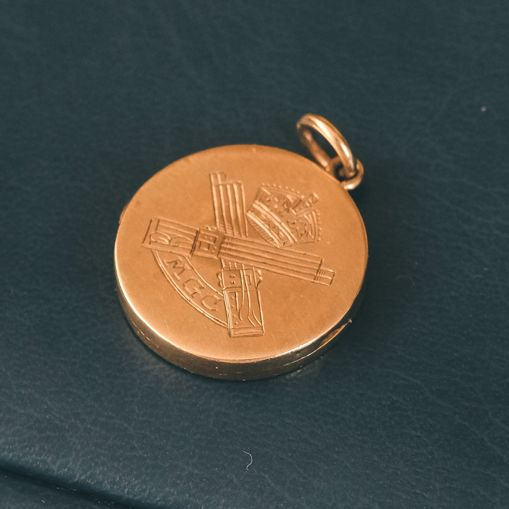 WW1 Machine Gun Corps Gold Locket - Lost Owl Jewelry