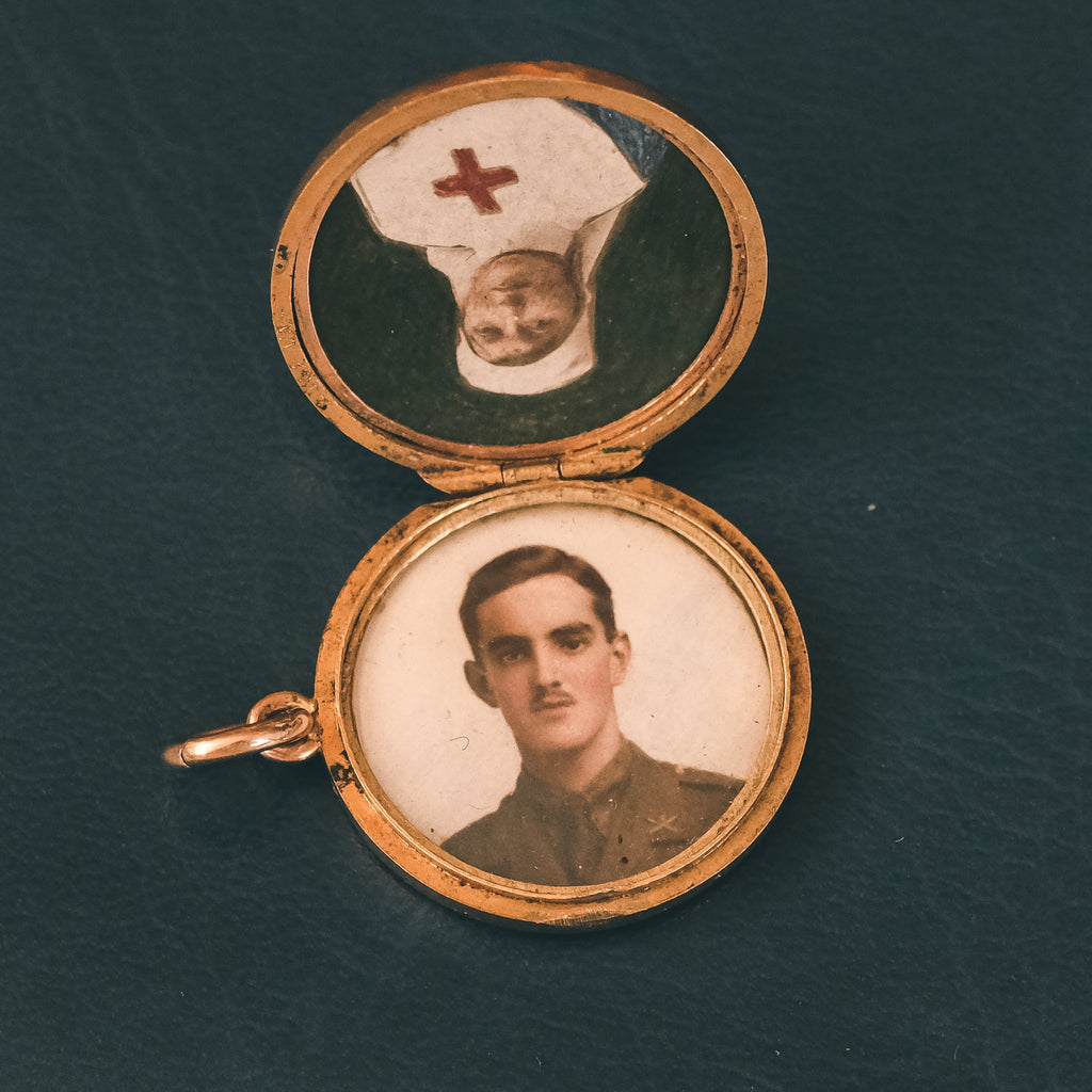 WW1 Machine Gun Corps Gold Locket - Lost Owl Jewelry